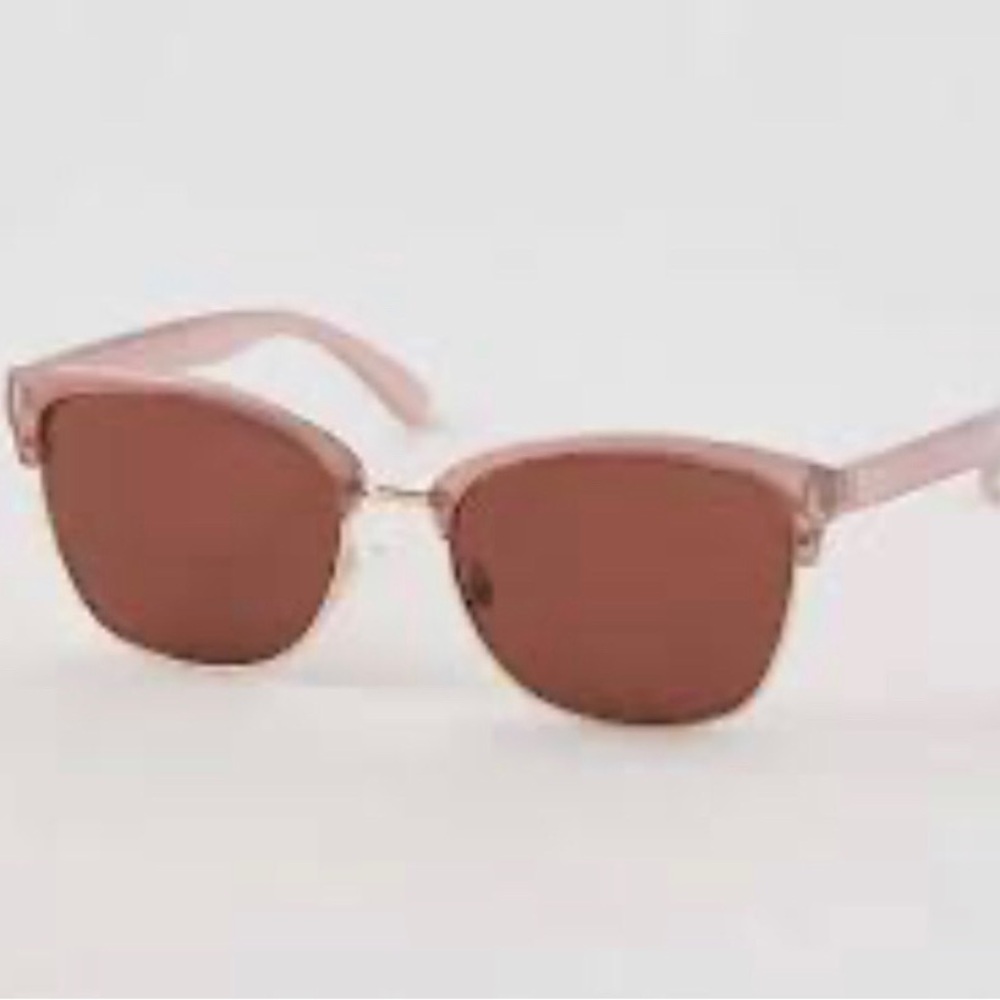 aerie Pink Frame Sunglasses with Brown Lenses